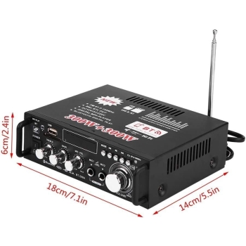 Wzmacniacz HiFi radio pilot 600W BT USB 12V/230V [23010000749]